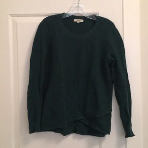 Green, cross-front Madewell Sweater